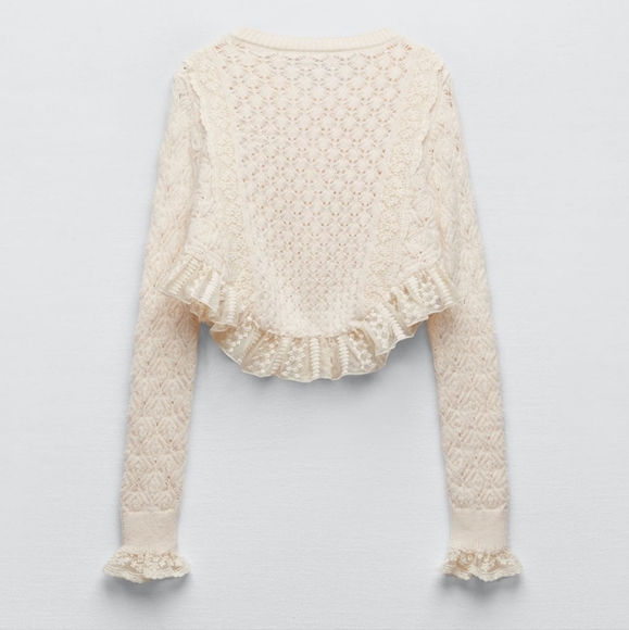 BNWT! Zara lace knit sweater - Picture 5 of 6